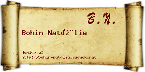 Bohin Natália névjegykártya